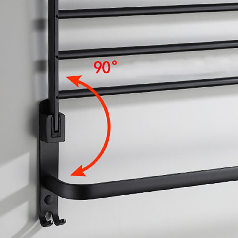 Contemporary Bathroom Accessory Set Black Surface Bathrobe Hook/Towel Ring Bar