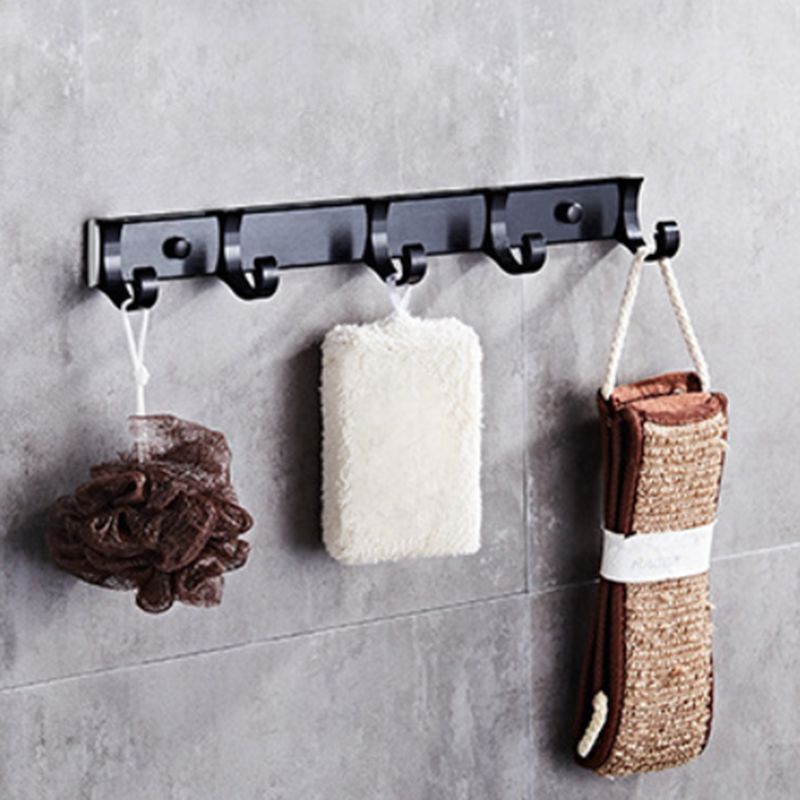 Modern 5/6-piece bathroom accessory set with bathroom shelf/robe hooks/towel bar