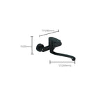 Low-Arc Bathtub Filler Black Lever Wall-Mounted Copper Bathtub Filler