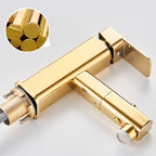 Luxury Extendable Basin Faucet Cubic Low Arc Vanity Faucet