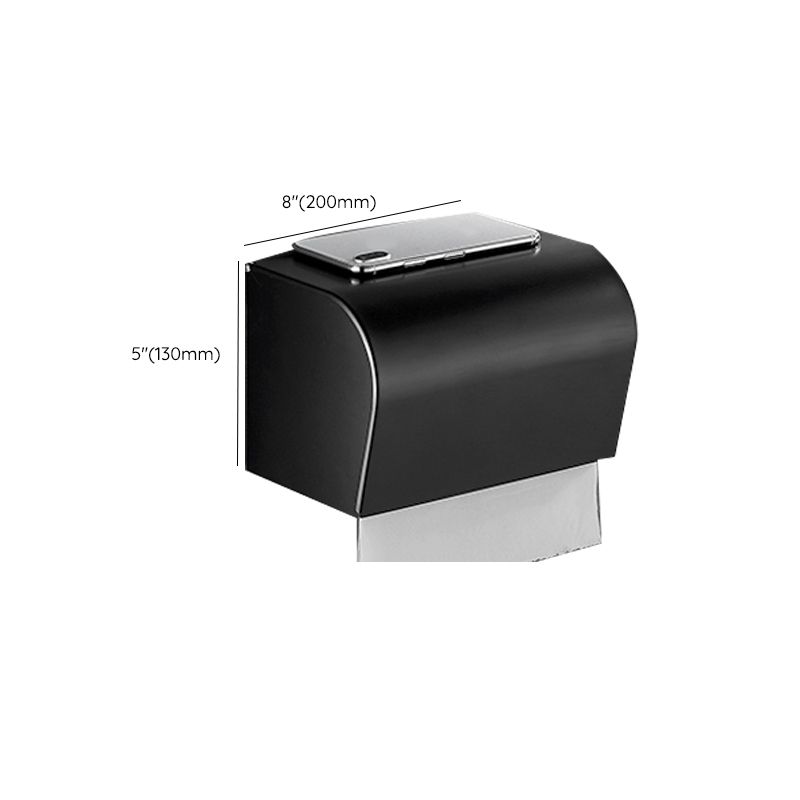 Matt Black 5-piece Modern Bathroom Accessory Set with Shelf/Tower Bar & Paper Holder