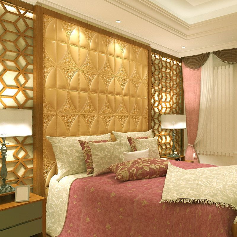 Modern Style Plastic Wall Panel Living Room Peel and Stick 3D Wall Covering