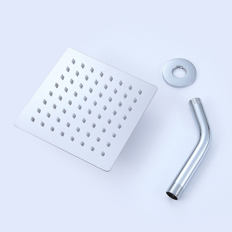 Square Stainless Steel Showerhead in Silver 6-Inch Fixed Showerhead