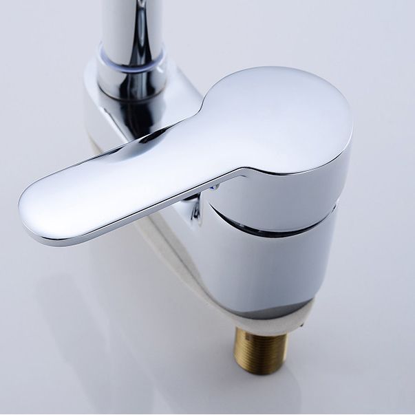 Chrome Round Washbasin Faucet with Swivel Spout for the Bathroom