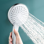Round Self-Cleaning Handheld Shower Adjustable Water Flow Wall Mounted Hand Shower
