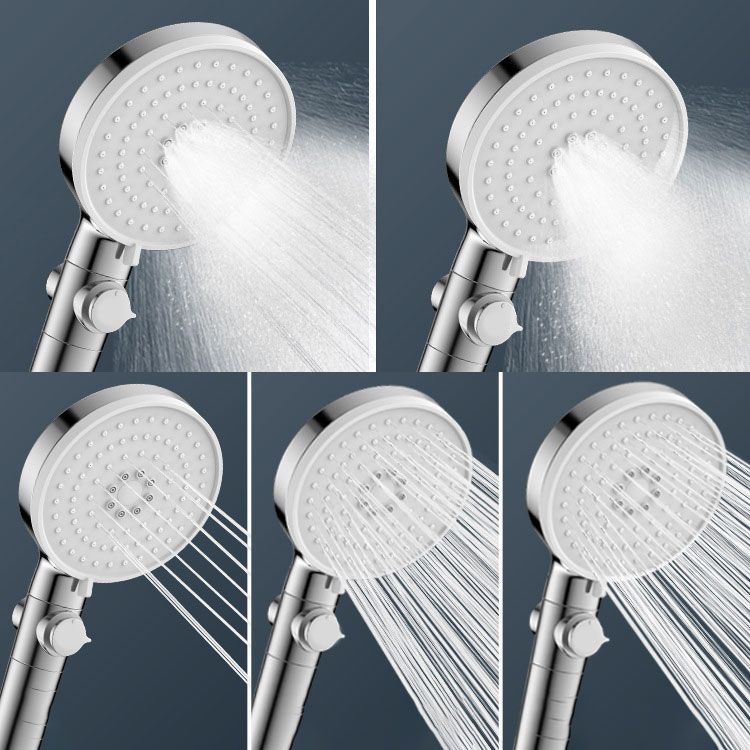 Contemporary Hand Shower Round Shower Head Combo in Silver