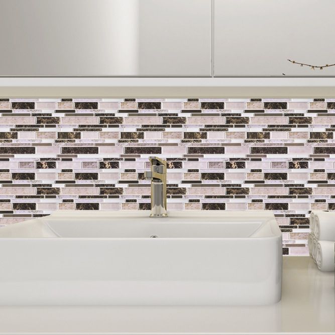 Modern Peel and Stick Wall Tile PVC Offset Joint Peel and Stick Wall Tile