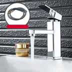 Cubic Basin Faucet Simple Low Arc Bathroom Faucet with 1 Hole