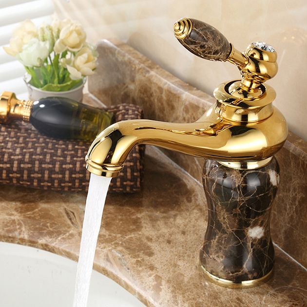 Glam Basin faucet Lever handle Low arch basin faucet Bathroom faucet