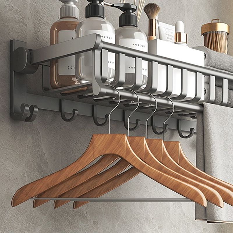 Modern gray aluminum bathroom accessory set