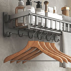 Modern gray aluminum bathroom accessory set