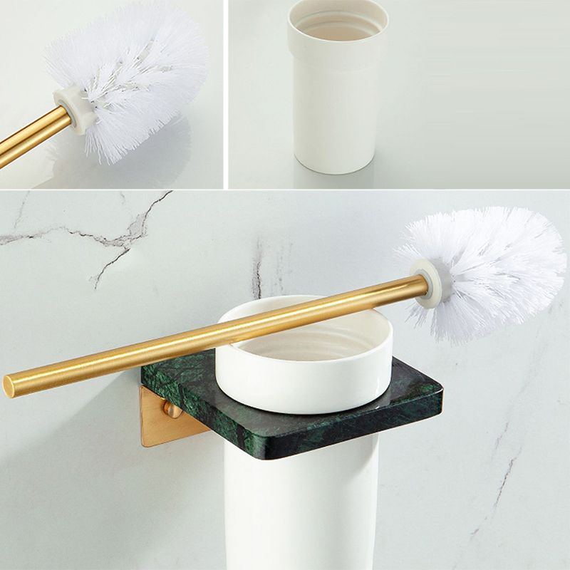 Golden Bath Hardware Set Brass & Marble Bathroom Accessories Set