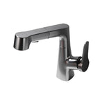 Bathroom vessel faucet high arc three-way spout single-handle faucet with pull-out sprayer