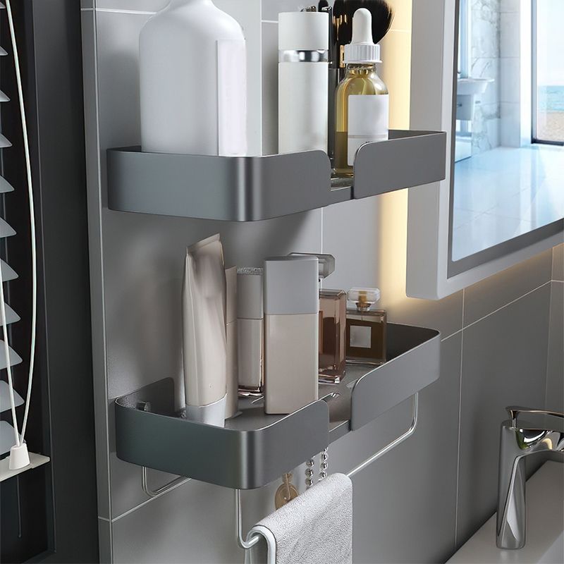 3-piece modern bathroom hardware set aluminum bathroom shelf in gray