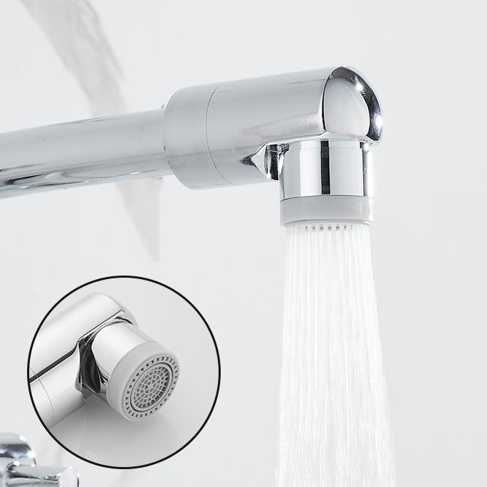 Wall-mounted metal bathtub filler with low arc waterfall bathtub faucet
