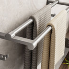 Gray Aluminum Bathroom Accessory Set Contemporary Bathroom Shelf