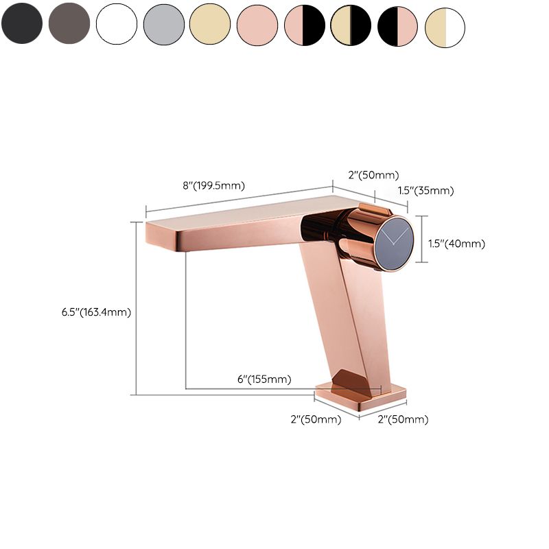 Modern Bathroom Sink Faucet Brass Knob Handle Low Arc Basin Faucet