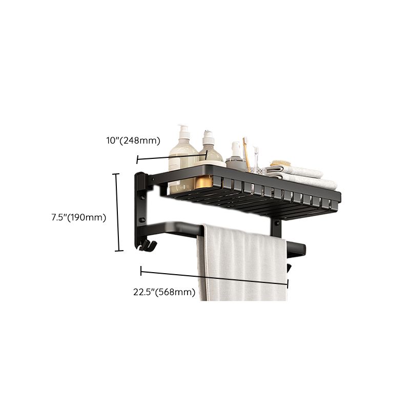 Modern Bathroom Set Matte Black Bathroom Shelf Towel Holder Bathroom Accessories Set