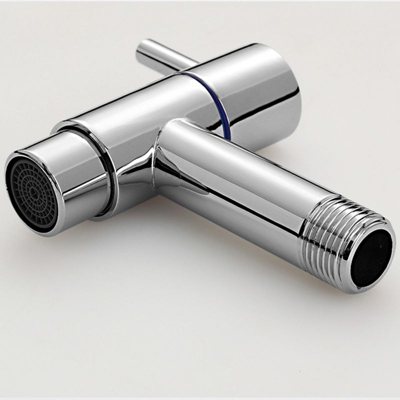 Contemporary Wall-Mounted Bathroom Faucet Single Hole Low Arc Solid Brass Circular Faucet
