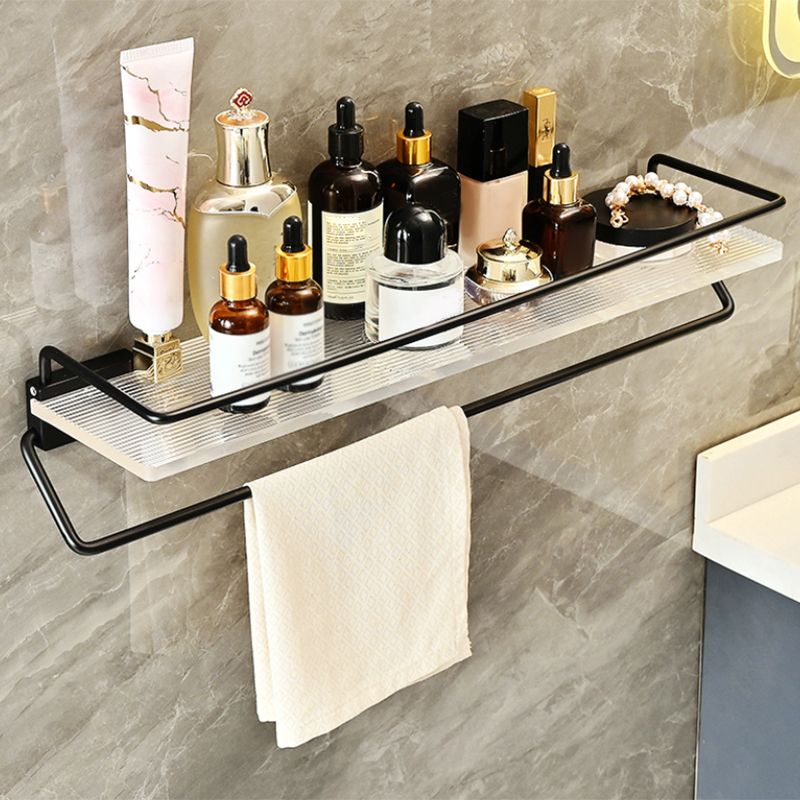 Modern Bath Accessories Set Black Towel Bar Bath Shelf Bathroom Fixtures Set