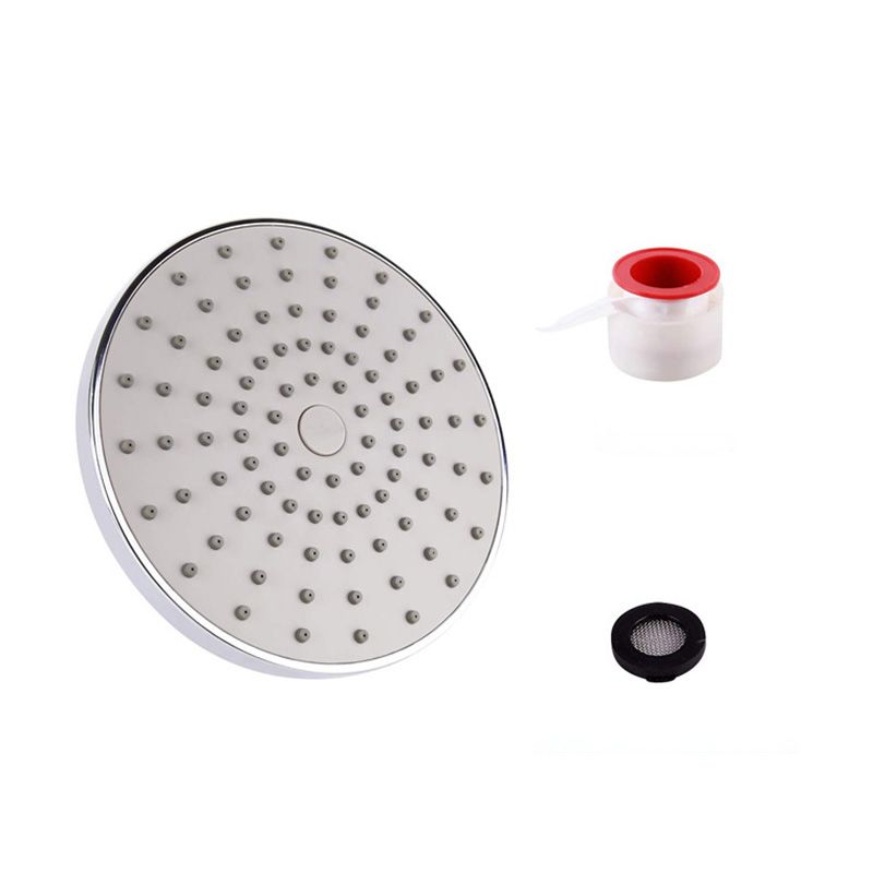 Round Fest Shower Head Silver Single Jet Wall Mounted Shower Head
