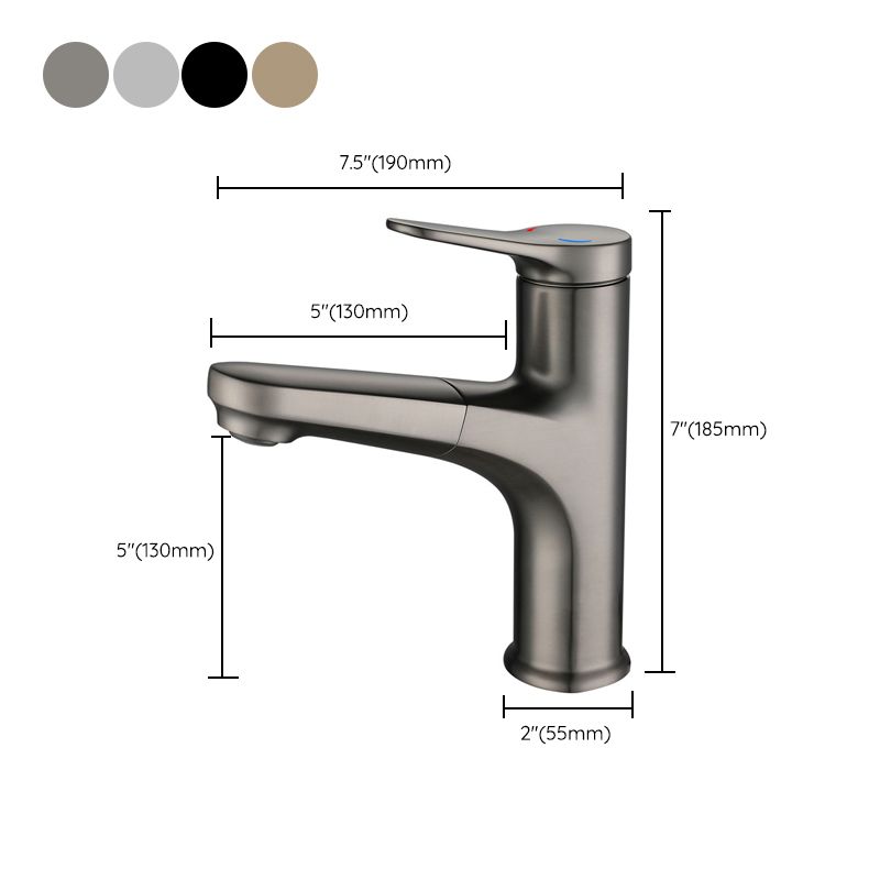 Simplicity Brass Sink Faucet Low Arc Single Color Centerset Vanity Faucet for the Bathroom
