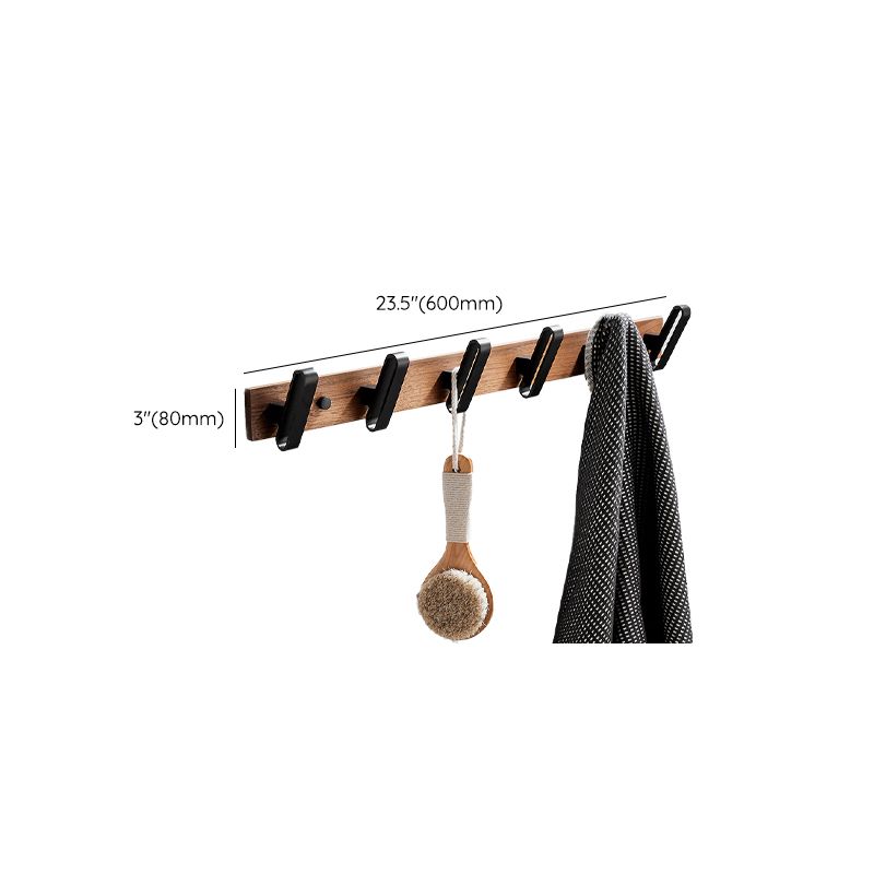 Wood and Aluminum Bath Accessory Set Black Bathroom Accessory Kit