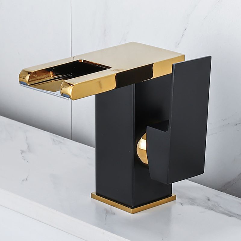 Contemporary Sink Faucet Solid Color Low Arc Bathroom Sink Faucet