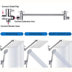 Square Shape Double Shower Heads Modern Home Metal Double Shower Heads