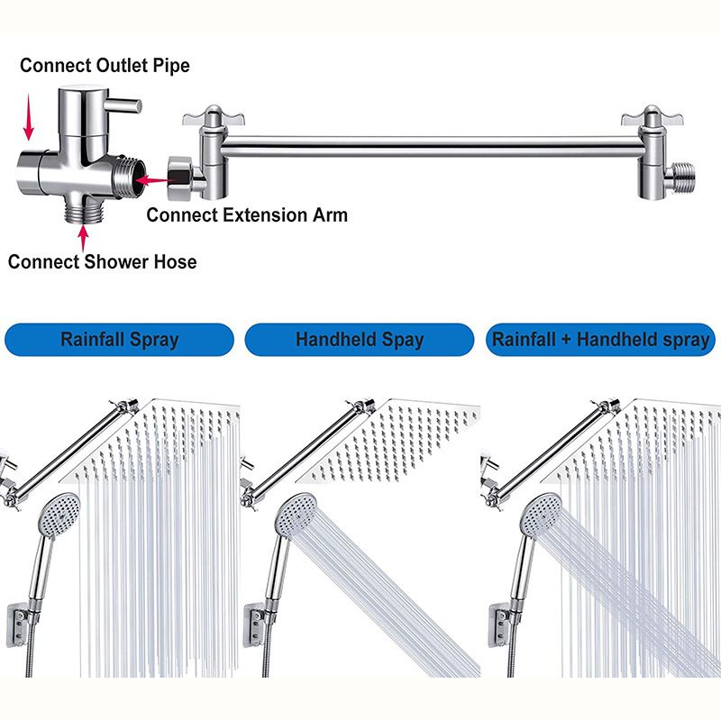 Square Shape Double Shower Heads Modern Home Metal Double Shower Heads