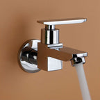 Contemporary Wall-Mounted Bathroom Faucet Lever Handles Solid Brass Faucet