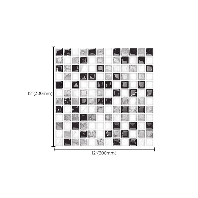 12"x 12" Resin Mosaic Tiles Square Self-Adhesive Tiles for Backsplash & Wall Tile