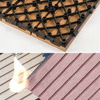 Modern plastic wood laminate deck outdoors, mold-resistant laminate