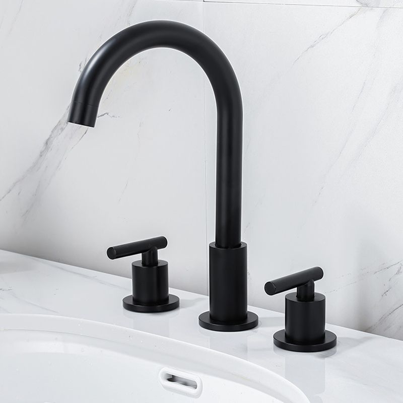 Modern 2-Handle Bathroom Sink Faucet 3-Hole Widespread Bathroom Faucet