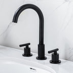Modern 2-Handle Bathroom Sink Faucet 3-Hole Widespread Bathroom Faucet