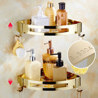 Contemporary brushed brass bathroom accessories as a single piece or as a set