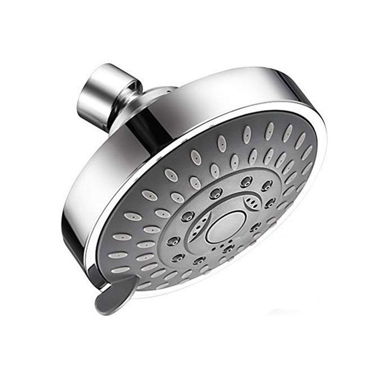 Modern Standard 5 Settings Shower Head Round Metal Adjustable Spray Pattern Shower Head