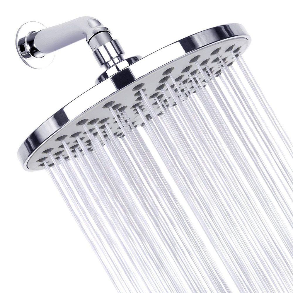 Contemporary Fest Shower Head Round Shower Head Combo in Silver