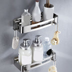 Modern Stainless Steel Bathroom Accessory Set Rectangular & Triangle Bathroom Shelf