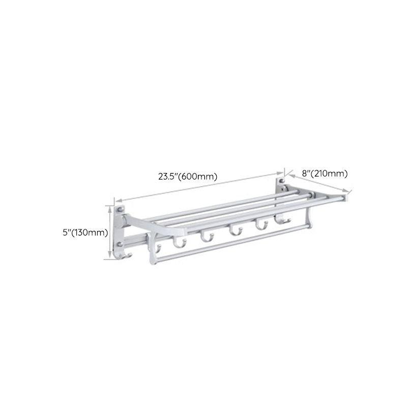 Silver Contemporary Bathroom Hardware Set Stainless Steel Aluminum Bathroom Set
