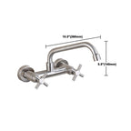 Round 2-Handle Bathroom Faucet Single Hole Wall Mounted Bathroom Faucet
