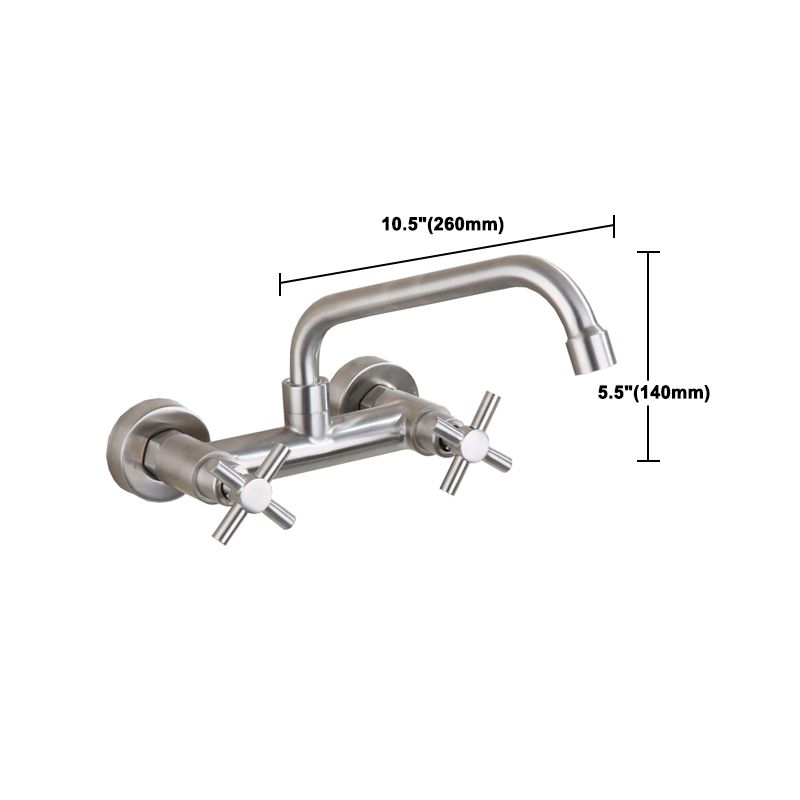 Round 2-Handle Bathroom Faucet Single Hole Wall Mounted Bathroom Faucet