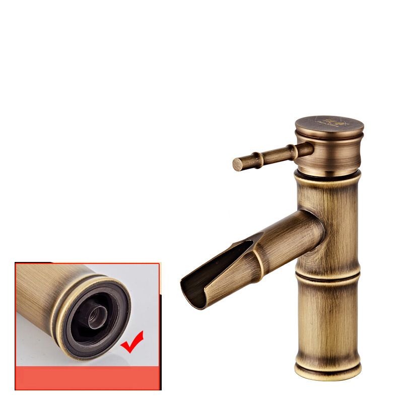 Lever Handle Vanity Faucet Country Low Arc Faucet Single Hole Basin Faucet