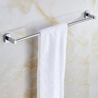Polished Chrome Modern Bathroom Accessory Set Silver Towel Holder/Bath Shelf