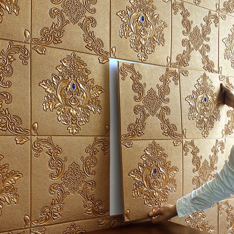 Glam Style Foam Wall Panel Living Room 3D Embossed Waterproof Wall Panel