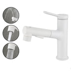 Modern Extendable Sink Faucet Bathroom Faucet Brass 1 Handle Sink Faucet with Water Hose