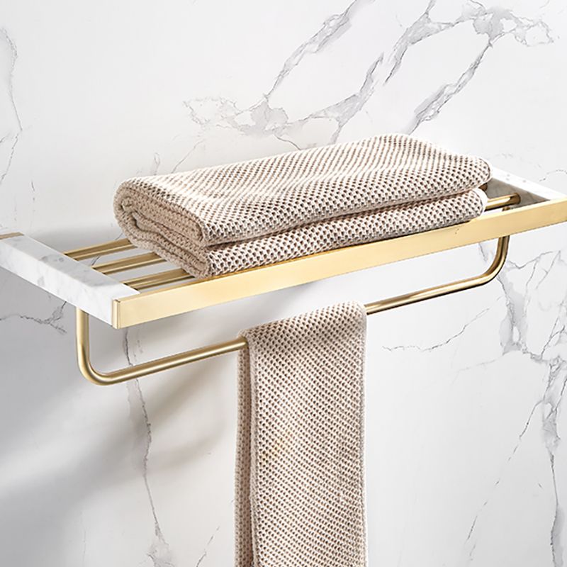 Metal and Marble Bathroom Accessory Single or in Set in Gold