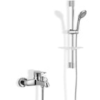 Bathroom Bathtub Pull-Out Wall-Mounted Hand Shower Fixed Bathtub Faucet