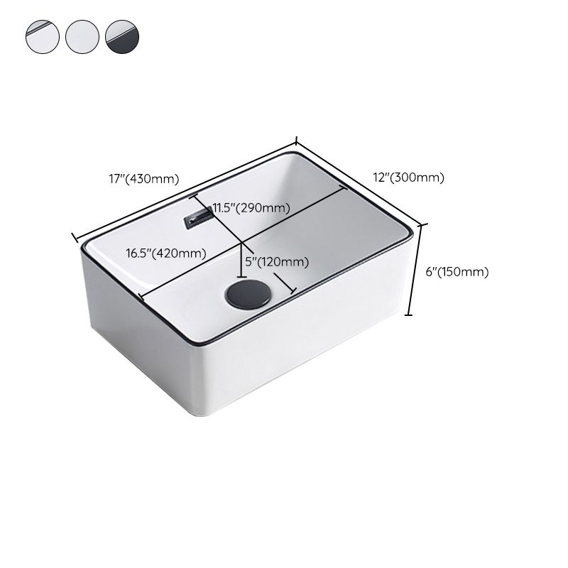 Modern porcelain floor washbasin Rectangular washbasin for the bathroom