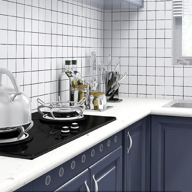 Rectangular Mold Resistant Tile PVC Singular Peel & Stick Tile for the Kitchen